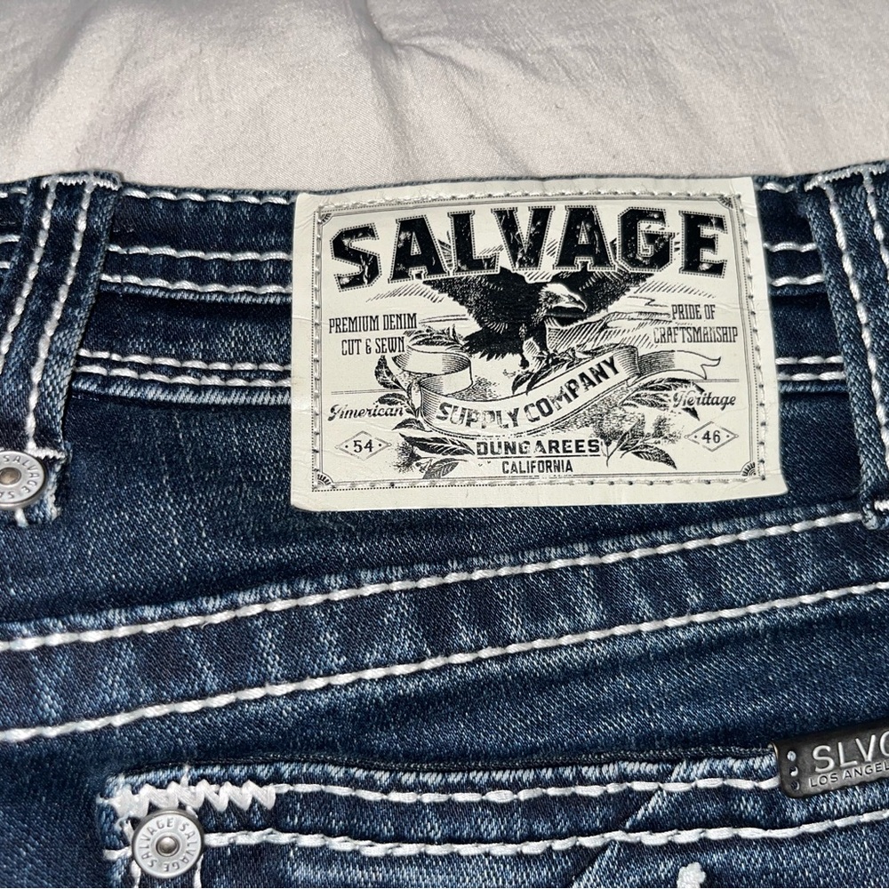 Salvage Dark Blue Boot Cut Jeans - Picture 6 of 6